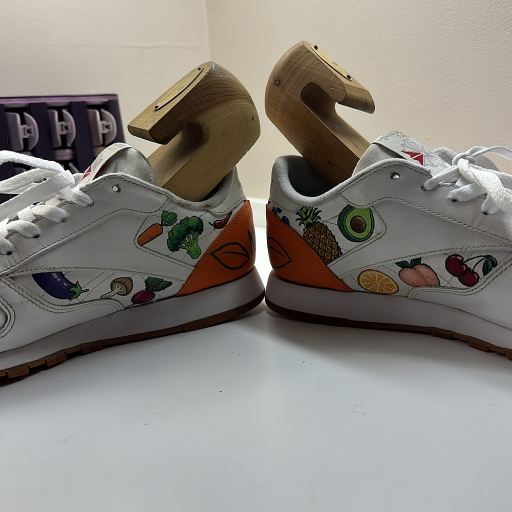 Hand-Painted Reebok Classics: Fresh Produce 🥕🥒🍓 - Picture 4 of 7